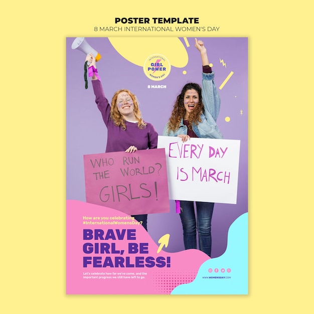 Beautiful women's day flyer template with photo
