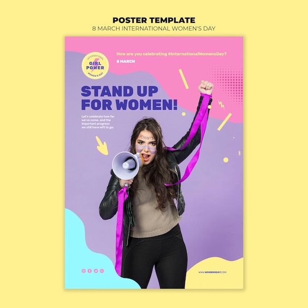 beautiful women's day flyer template with photo