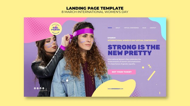 Beautiful women's day landing page template