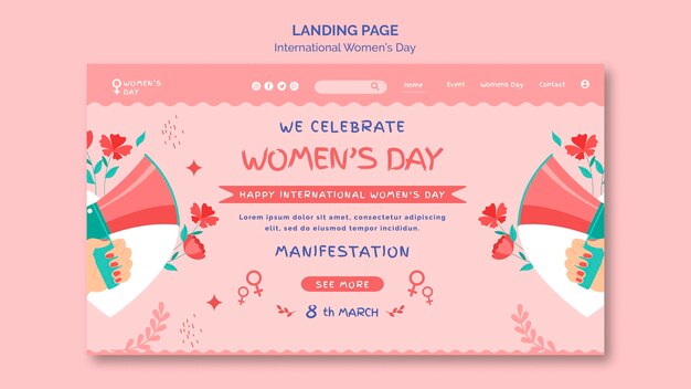 beautiful women's day landing page