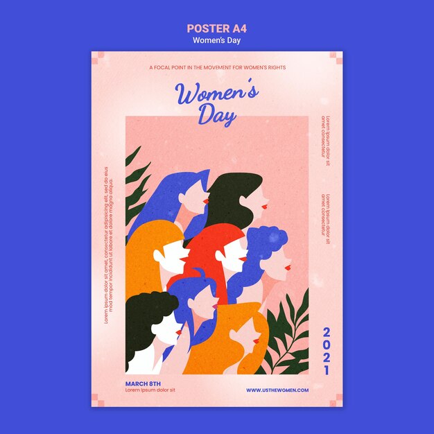 Modello di poster per la giornata della bella donna illustrato