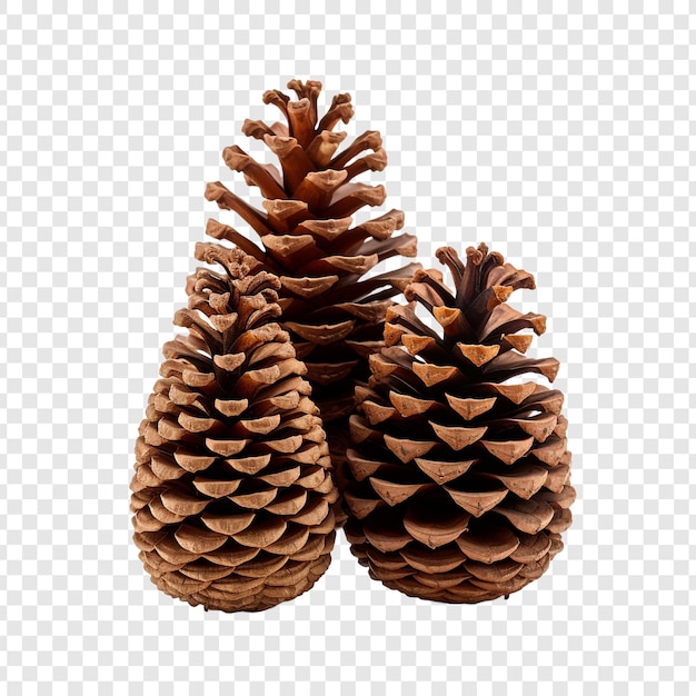 Free PSD beautifully decorated modern handmade large pine cones isolated on transparent background