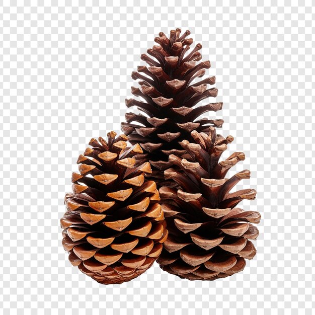 Free PSD beautifully decorated modern handmade large pine cones isolated on transparent background