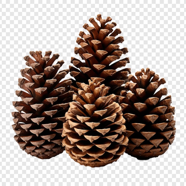 Free PSD beautifully decorated modern handmade large pine cones isolated on transparent background