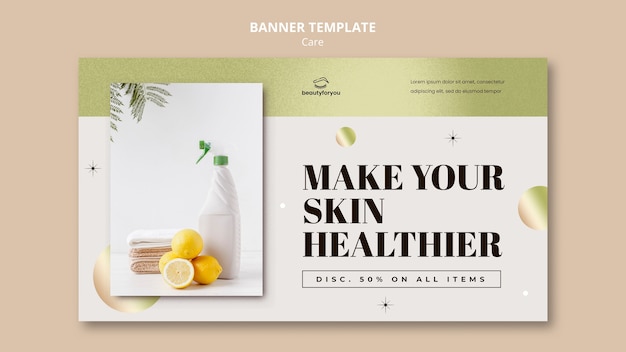 無料PSD 美容とケアのバナーデザインテンプレート