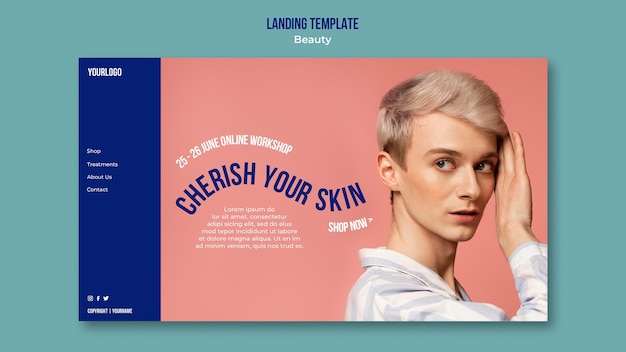 Бесплатный PSD Веб-шаблон продукта для красоты и ухода за кожей