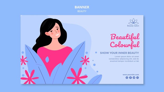 Beauty banner template illustrated