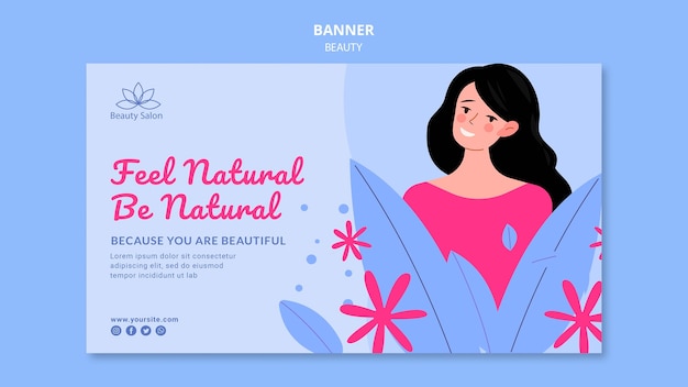 Free PSD beauty banner template illustrated