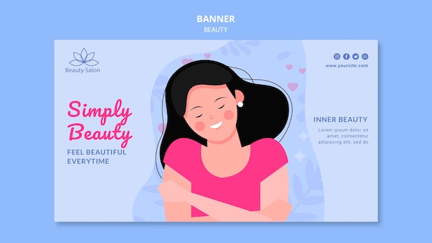 Free PSD beauty banner template illustrated