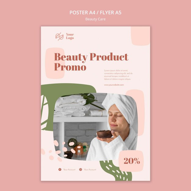 beauty care ad poster template