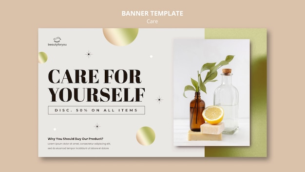 Free PSD beauty and care banner design template