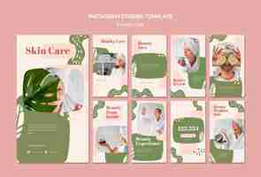 Free PSD beauty care instagram stories template