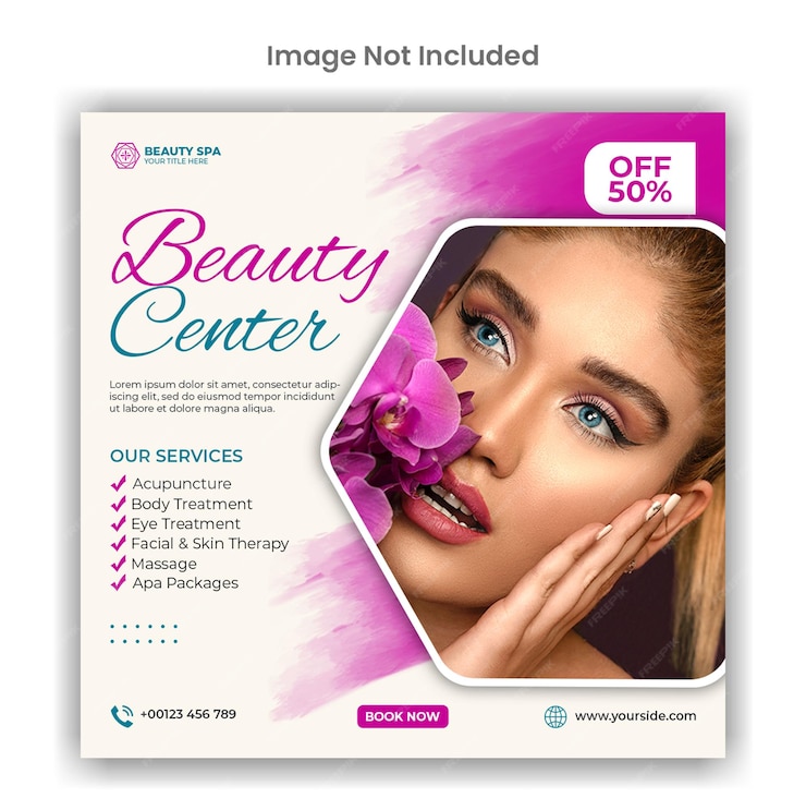  Beauty center social media or instagram post template design Premium Psd