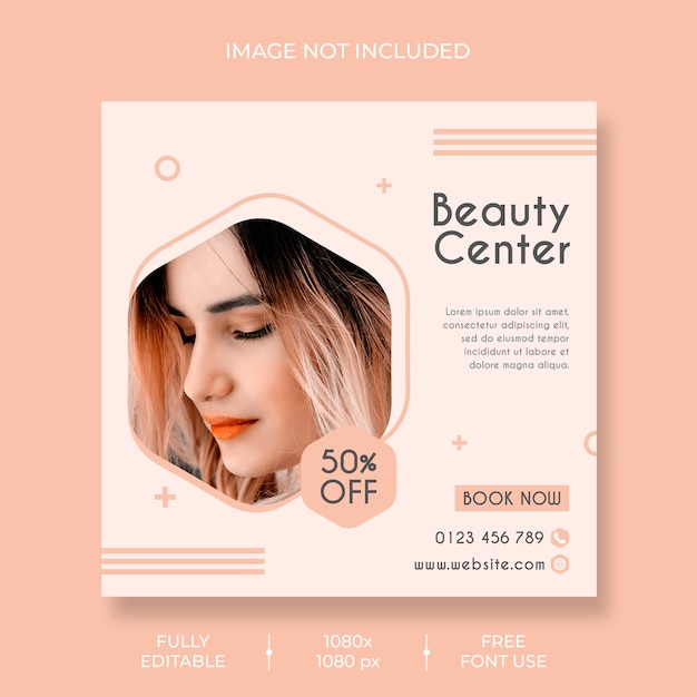 beauty center social media post template