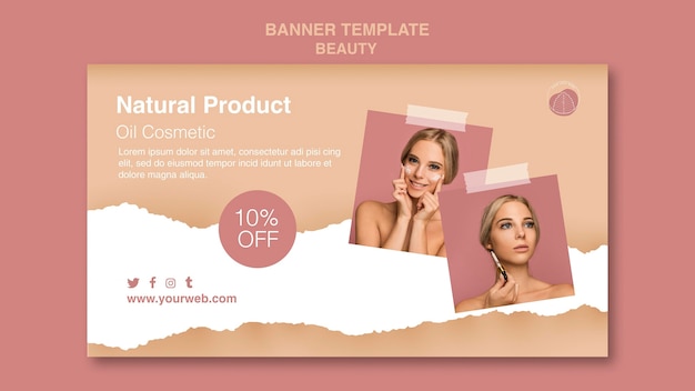 Free PSD beauty concept banner template