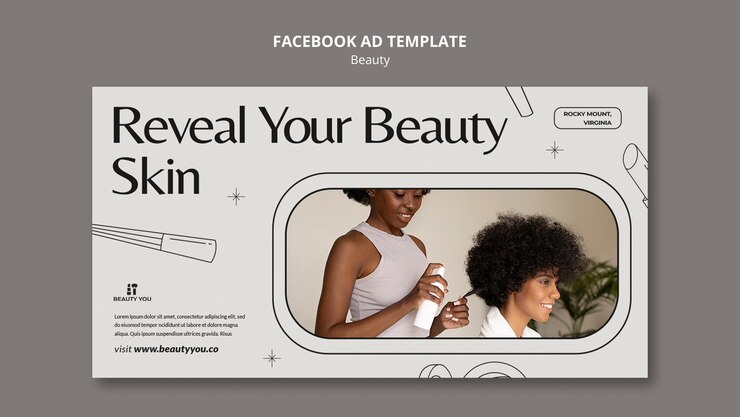 無料PSD ビューティーコンセプトfacebookテンプレート
