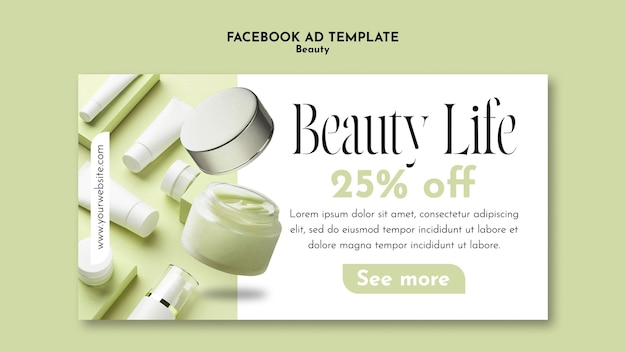Free PSD beauty concept facebook template