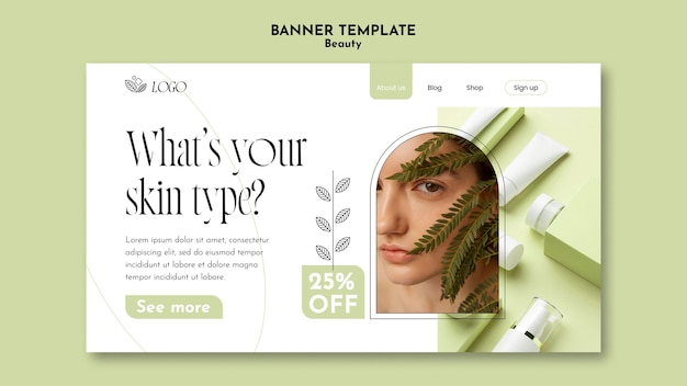 Free PSD beauty concept landing page