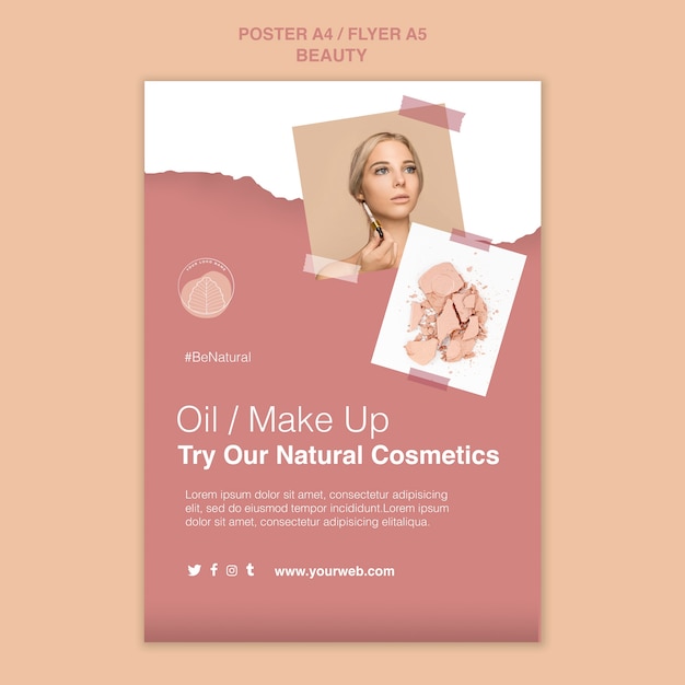 Free PSD beauty concept poster template