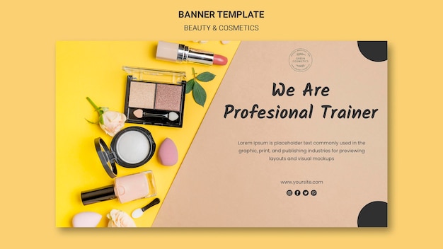 Free PSD beauty & cosmetics concept banner template