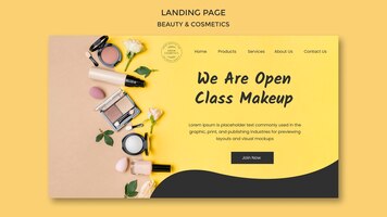 beauty & cosmetics concept landing page template