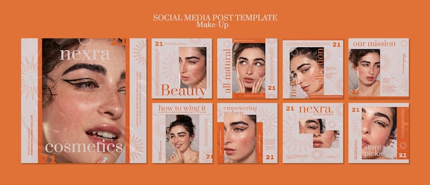 Free PSD beauty cosmetics social media post template