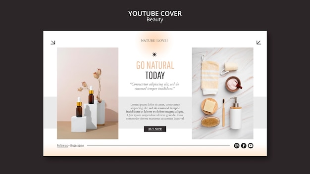 Free PSD beauty and cosmetics youtube cover template