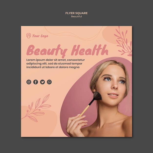 Free PSD beauty flyer template design