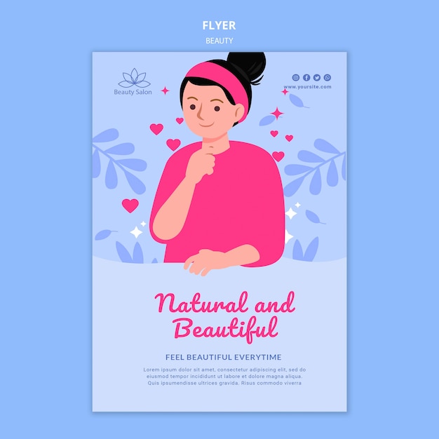 beauty flyer template illustrated