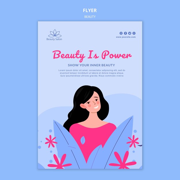 beauty flyer template illustrated