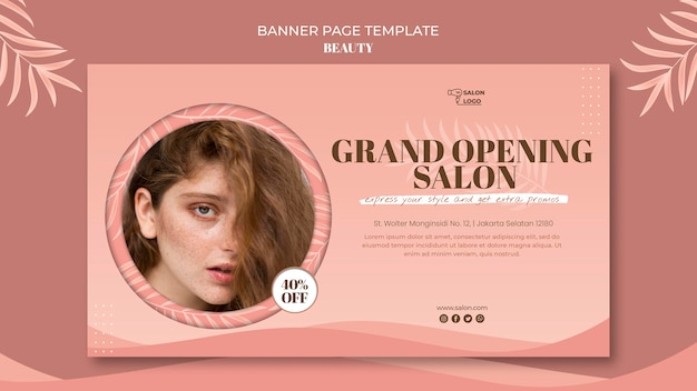 Free PSD beauty horizontal banner template