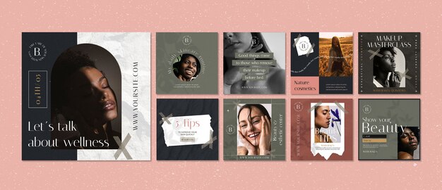 Beauty instagram post template design