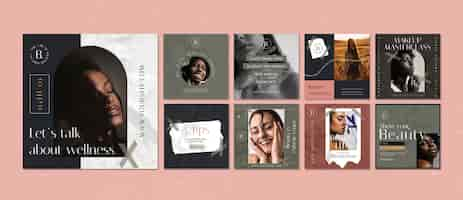 Free PSD beauty instagram post template design