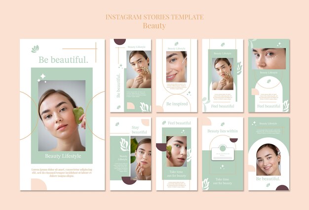 beauty instagram stories template set