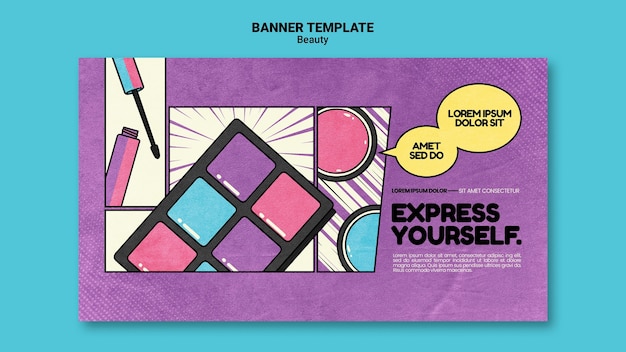 Beauty pop art banner template