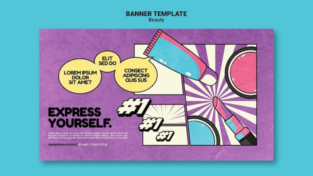 Free PSD beauty pop art banner template