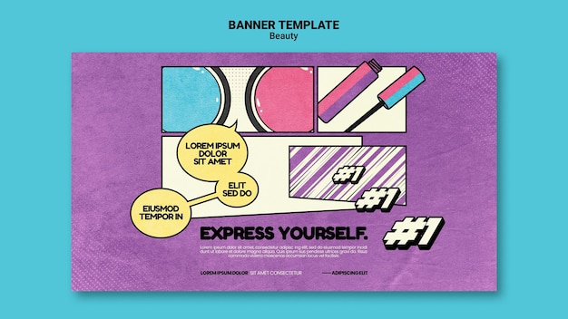 Free PSD beauty pop art banner template