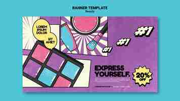 Free PSD beauty pop art banner template