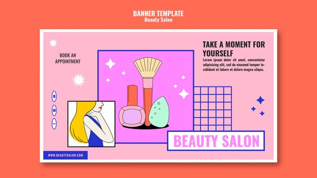 Beauty pop art banner template