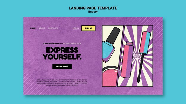 Beauty pop art landing page