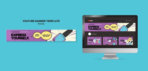 Get the Stunning ‘Beauty Pop Art YouTube Banner’ PSD Template for Free