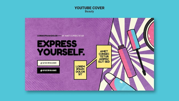 Copertina youtube di bellezza pop art