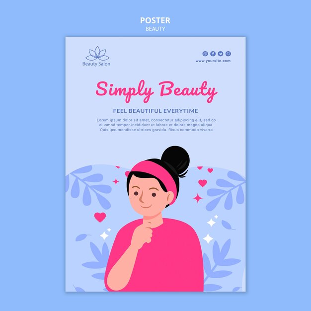 Beauty poster template illustrated