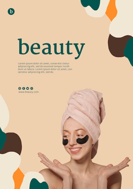 Free PSD beauty poster template with a woman