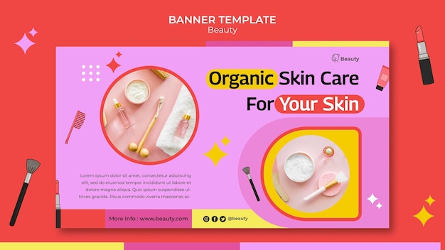 Free PSD beauty product horizontal banner template