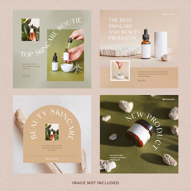 Free PSD beauty product instagram post set