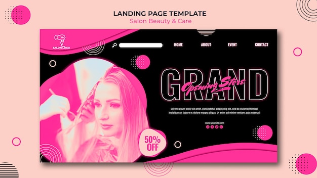 Free PSD beauty salon landing page template style