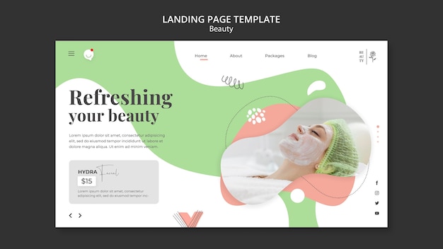 Free PSD beauty salon landing page template