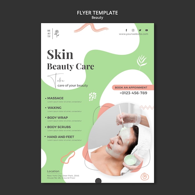 Free PSD beauty salon print template