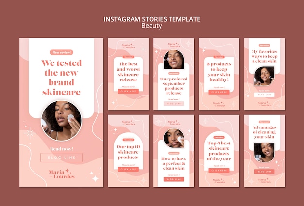 beauty and skincare cosmetics instagram stories collection